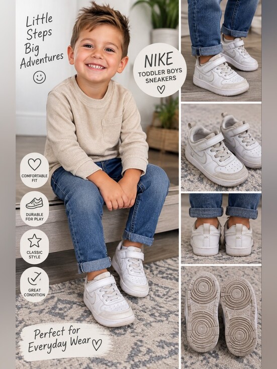 Nike Other - Nike toddler boy size 8 white tennis shoes #23
